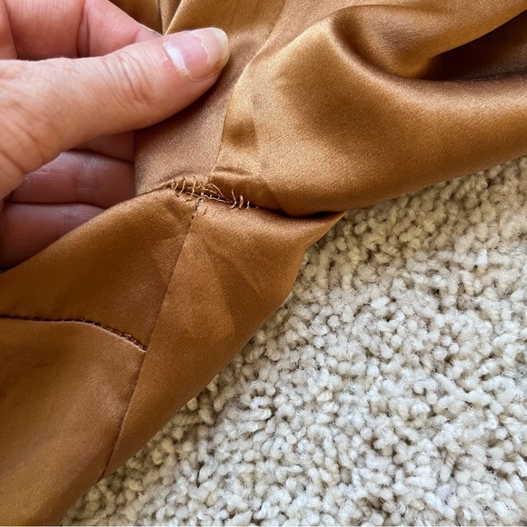 Reformation Noemi Cutout Silk Midi Dress Sz 0 Butterscotch Cocktail Wedding - Picture 14 of 16